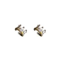 Brass Earring Clip Crown plated fashion jewelry & for woman original color Sold By Pair
