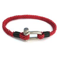 Nylon Cord Bracelets 550 Paracord with Titanium Steel Unisex Length Approx 8.26 Inch Sold By PC