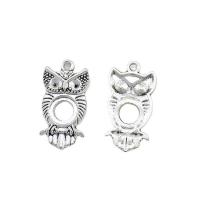 Zinc Alloy Animal Pendants Owl antique silver color plated DIY nickel lead & cadmium free Approx Sold By Bag