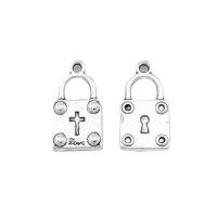 Zinc Alloy Lock Pendants antique silver color plated Unisex nickel lead & cadmium free Approx Sold By Bag