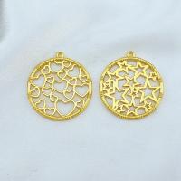 Zinc Alloy Hollow Pendants Flat Round gold color plated Unisex nickel lead & cadmium free Approx Sold By Bag