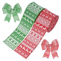 Christmas Ribbons Cotton Fabric Christmas Design & DIY 63mm Sold By Spool