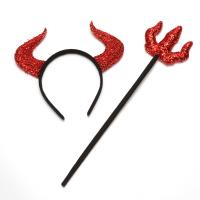 Non-woven Fabrics Halloween Ornaments with Zinc Alloy Halloween Design & 2 pieces red Sold By Set
