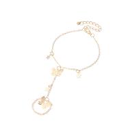 Zinc Alloy Bracelet Ring with 2.48inch extender chain Butterfly gold color plated fashion jewelry & for woman nickel lead & cadmium free US Ring Length Approx 7.7 Inch Sold By PC