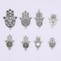 Zinc Alloy Hand Pendants antique silver color plated DIY & hollow nickel lead & cadmium free Sold By Bag