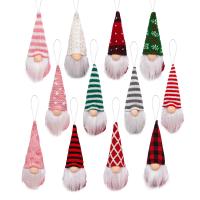 Cloth Christmas Tree Decoration Santa Claus three pieces & Christmas jewelry mixed colors Sold By Set