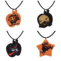 Halloween Necklace Acrylic with Wax Cord Halloween Design & for woman Length 15.75 Inch Sold By PC