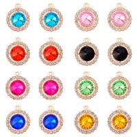 Crystal Pendants Zinc Alloy with Crystal Round gold color plated Unisex & with rhinestone nickel lead & cadmium free Approx Sold By Bag