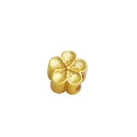 Brass Large Hole Bead Flower Vacuum Plating DIY golden Sold By PC