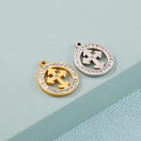 Stainless Steel Pendants 304 Stainless Steel DIY & with rhinestone 20mm Sold By PC