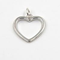 925 Sterling Silver Pendant Heart polished hollow original color Sold By PC