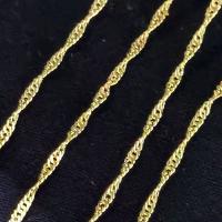 Mosazný obrubníkový řetěz, Mosaz, barva pozlacený, DIY, nikl, olovo a kadmium zdarma, 1.50mm, Prodáno By m
