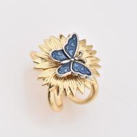 Scarf Buckle Zinc Alloy Butterfly gold color plated for woman & enamel nickel lead & cadmium free 17-21mm Sold By Lot