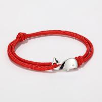 Nylon Cord Bracelets 550 Paracord with Zinc Alloy Unisex Length Approx 7.87 Inch Sold By PC