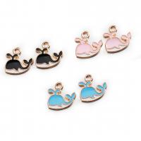 Zinc Alloy Enamel Pendants Whale gold color plated DIY nickel lead & cadmium free Sold By PC