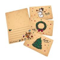 Christmas wenskaart, Papier, Rechthoek, Afdrukken, Kerst sieraden, 115x88mm, 9pC's/Stel, Verkocht door Stel