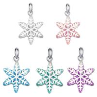 Zinc Alloy Christmas Pendants with Resin Snowflake silver color plated Christmas Design & Unisex & epoxy gel nickel lead & cadmium free 10-20mm Sold By PC
