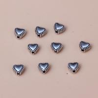 Cink Alloy Heart perle, Srce, srebrne boje pozlaćen, možete DIY, srebro, nikal, olovo i kadmij besplatno, 5x6mm, Prodano By PC