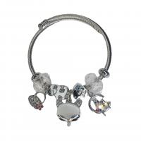 Acier inoxydable 304 Cuff Bracelet européenne, avec résine & alliage de zinc, renard, Réglable & bijoux de mode & pour femme & émail & avec strass, plus de couleurs à choisir, Diamètre intérieur:Environ 58mm, Vendu par PC
