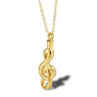 Cremation Jewelry Ashes Urn Necklace Titanium Steel Music Note Vacuum Ion Plating Unisex Length Approx 19.68 Inch Sold By PC