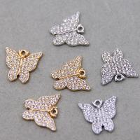 Zinc Alloy Rhinestone Pendants Butterfly plated Unisex & with rhinestone nickel lead & cadmium free Approx Sold By Bag