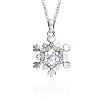 Cubic Zirconia Micro Pave 925 Sterling Silver Pendant Snowflake platinum plated micro pave cubic zirconia original color Sold By PC