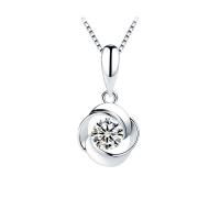 Cubic Zirconia Micro Pave 925 Sterling Silver Pendant silver color plated micro pave cubic zirconia original color Sold By PC