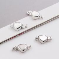 925 Sterling Silver Bayonet Clasp Heart DIY silver color Approx 1.75mm Sold By PC