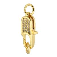 Brass Lobster Clasp gold color plated fashion jewelry & DIY & micro pave cubic zirconia & for woman golden Approx 4mm Sold By Lot