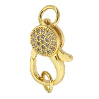 Brass Lobster Clasp gold color plated fashion jewelry & DIY & micro pave cubic zirconia & for woman golden Sold By Lot