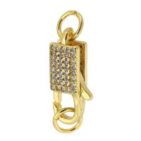 Brass Lobster Clasp gold color plated fashion jewelry & DIY & micro pave cubic zirconia & for woman golden Approx 4mm Sold By Lot