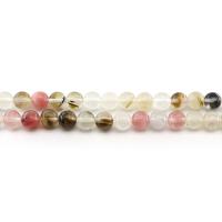 Grânulos de quartzo natural jóias, Pele de melancia, Roda, polido, DIY & tamanho diferente para a escolha, multi colorido, vendido para Aprox 38 cm Strand