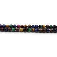 Tiger Eye Beads, Runde, poleret, du kan DIY & forskellig størrelse for valg, flerfarvede, Solgt Per Ca. 38 cm Strand