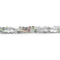 Runde Kristallperlen, poliert, DIY & verschiedene Größen vorhanden & satiniert, grau, verkauft per ca. 38 cm Strang