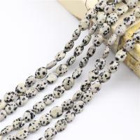 Perles dalmatiens, Dalmate, ovale, poli, DIY, couleurs mélangées, 8x10mm, Vendu par Environ 15.35 pouce brin