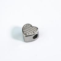 Rostfritt stål pärlor, 304 rostfritt stål, Hjärta, polerad, DIY, 13x12.50mm, Hål:Ca 4.4mm, Säljs av PC