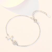 Christmas Holiday Bracelet 925 Sterling Silver platinum plated fashion jewelry & for woman original color 200mm Sold By PC
