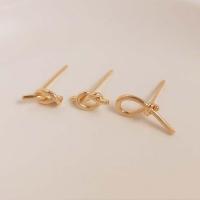 Brass Stud Earring real gold plated & for woman golden nickel lead & cadmium free Sold By Pair