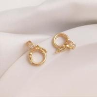 Brass Clasp real gold plated DIY & micro pave cubic zirconia golden nickel lead & cadmium free Sold By PC