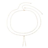dekorativ Belt, Jern, med Glasperler & Zinc Alloy, forgyldt, Dobbelt lag & justerbar & for kvinde, flere farver til valg, nikkel, bly & cadmium fri, Længde 68 cm, Solgt af PC