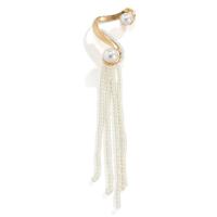 Fringe pendientes de la manera, Perlas plásticas, con metal, chapado, Joyería & para mujer, más colores para la opción, 37x120mm, Vendido por UD