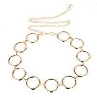 Jern talje kæde, Donut, guldfarve belagt, justerbar & for kvinde, gylden, nikkel, bly & cadmium fri, 44mm, Længde 58.5 cm, Solgt af PC