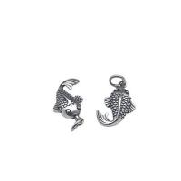 925 Sterling Silver Pendant Fish DIY silver color Approx 3.3mm Sold By PC