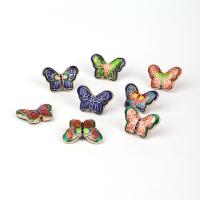 Cloisonne Beads Zinc Alloy Butterfly gold color plated DIY & enamel nickel lead & cadmium free Sold By PC