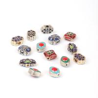 Imitation Cloisonne Zinc Alloy Beads gold color plated DIY & enamel nickel lead & cadmium free Sold By PC