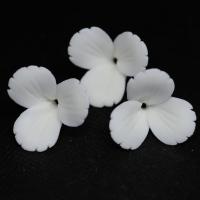 Hair Accessories DIY Findings, Porcelain, Flower, different size for choice, white, Sold By Bag