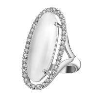 Cats Eye Finger Ring Zinc Alloy with Cats Eye platinum color plated fashion jewelry & for woman & with rhinestone nickel lead & cadmium free 31mm Sold By PC