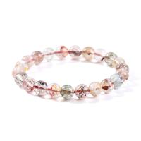 Rutilated Quartz Bracelet Round for woman multi-colored 8mm Length Approx 18 cm Sold By PC