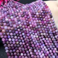 Gemstone smykker perler, Rubin, Runde, poleret, du kan DIY & forskellig størrelse for valg & facetteret, lilla, Solgt Per Ca. 38 cm Strand