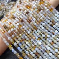 Grânulos de gemstone jóias, Opala, Quadrado, polido, DIY & facetada, cores misturadas, 4mm, vendido para Aprox 38 cm Strand